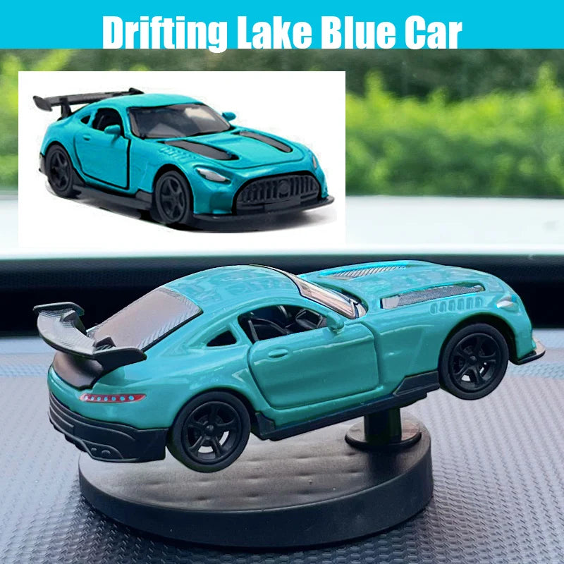Drift Car Dashboard Toy Ornament — Swinging Mini Race Car Decoration for Car Interior, Funny Car Accessories Gift for Men and Car Lovers