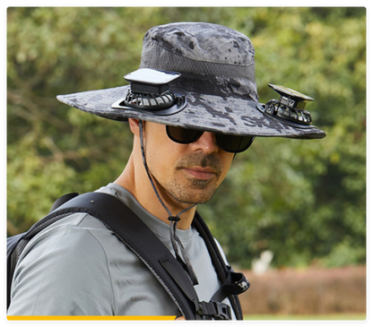 Solar Powered Fan Hat for Men and Women — Sun Protection Baseball Cap with Built-In Cooling Fan, Outdoor Hiking Fishing Gardening Hat