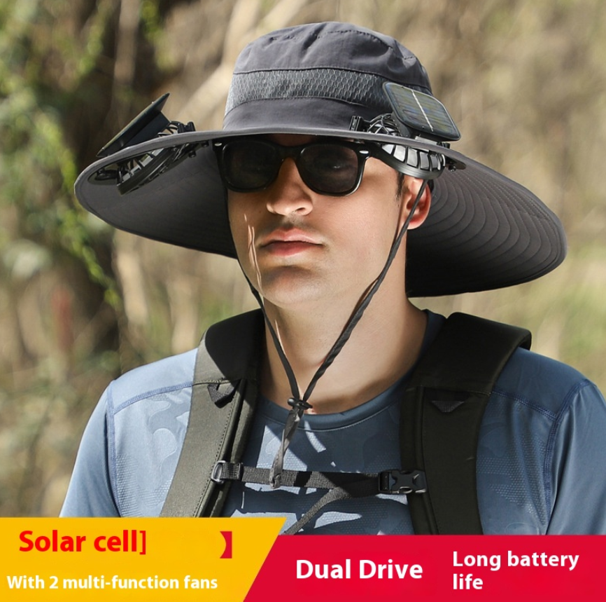 Solar Powered Fan Hat for Men and Women — Sun Protection Baseball Cap with Built-In Cooling Fan, Outdoor Hiking Fishing Gardening Hat