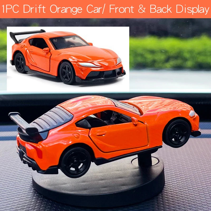 Drift Car Dashboard Toy Ornament — Swinging Mini Race Car Decoration for Car Interior, Funny Car Accessories Gift for Men and Car Lovers