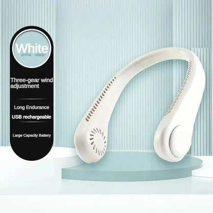 Bladeless Neck Fan — 8000mAh USB Rechargeable Portable Hanging Neck Fan with LED Display, Quiet Personal Air Cooler for Home Office and Outdoor