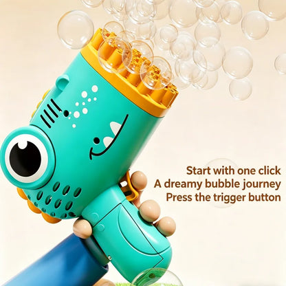 Dinosaur Bubble Gun for Kids — 40 Hole Electric Bubble Machine Toy, Automatic Soap Bubble Blaster for Outdoor Birthday Party Summer Fun