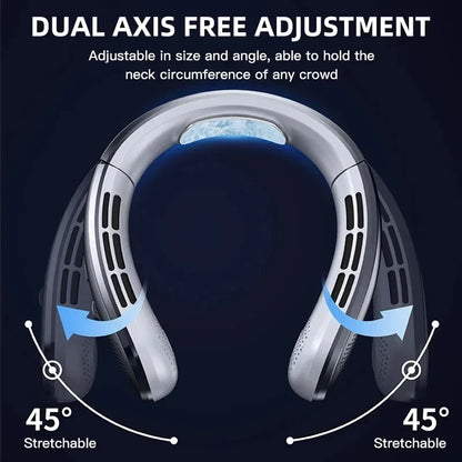 Bladeless Neck Fan — 8000mAh USB Rechargeable Portable Hanging Neck Fan with LED Display, Quiet Personal Air Cooler for Home Office and Outdoor