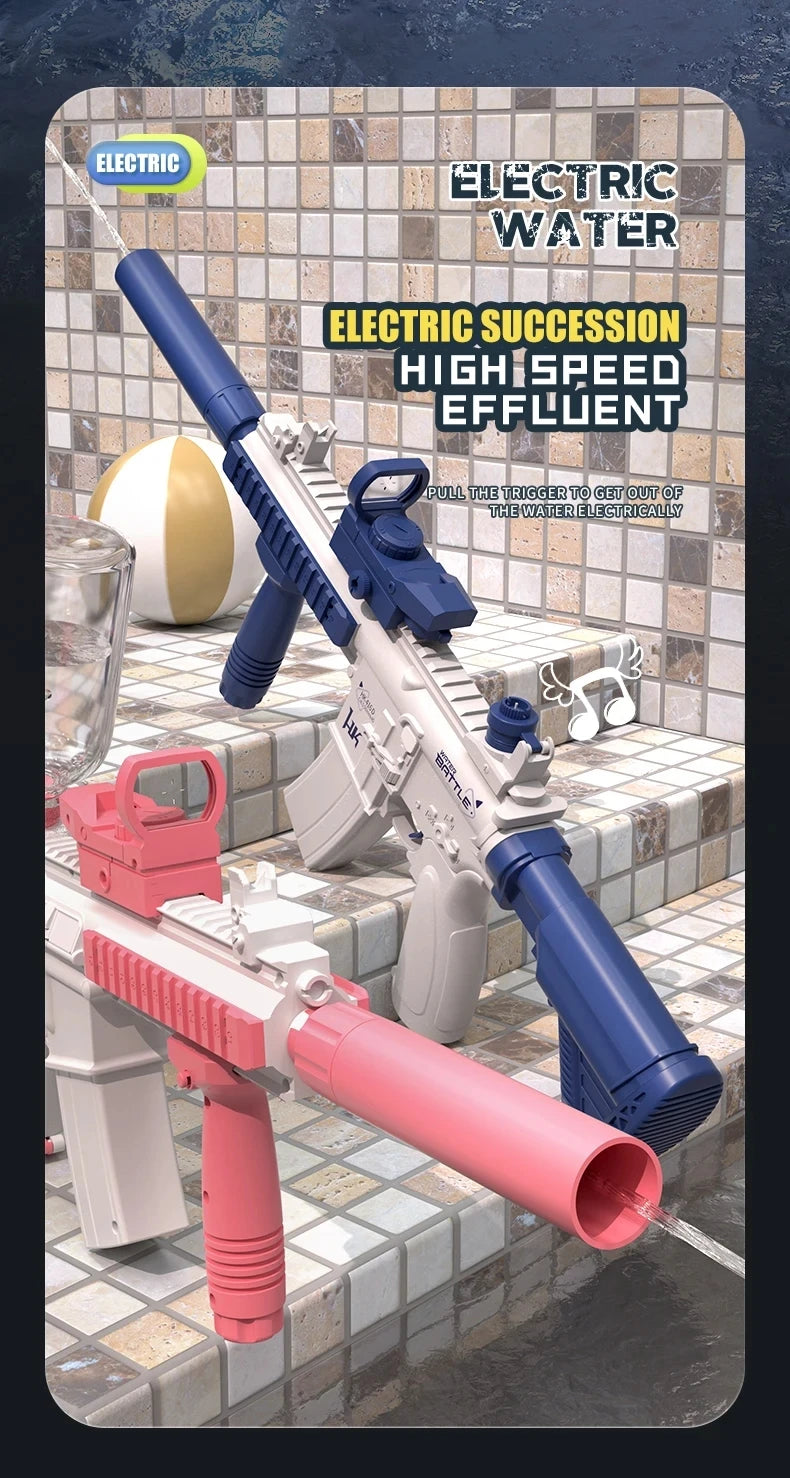 Electric Water Gun for Kids and Adults — Full Auto High Pressure Squirt Gun, Large Capacity Summer Beach Pool Toy, Outdoor Water Battle Game
