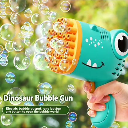 Dinosaur Bubble Gun for Kids — 40 Hole Electric Bubble Machine Toy, Automatic Soap Bubble Blaster for Outdoor Birthday Party Summer Fun