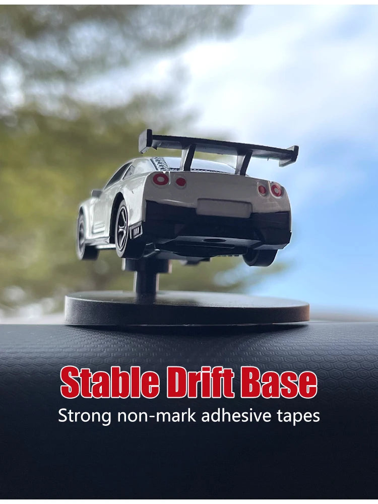 Drift Car Dashboard Toy Ornament — Swinging Mini Race Car Decoration for Car Interior, Funny Car Accessories Gift for Men and Car Lovers