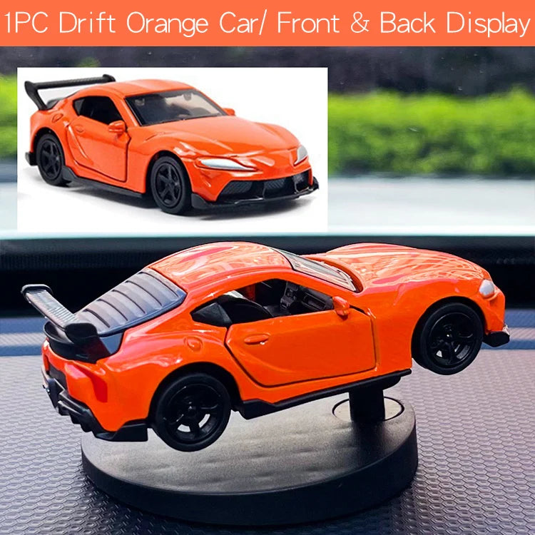 Drift Car Dashboard Toy Ornament — Swinging Mini Race Car Decoration for Car Interior, Funny Car Accessories Gift for Men and Car Lovers