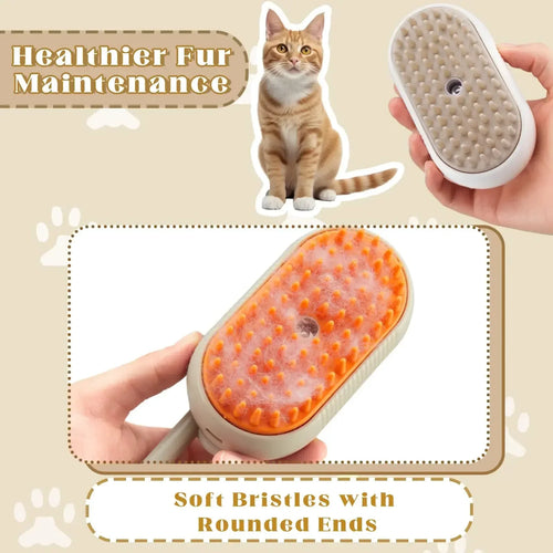 Pet Steam Brush for Cats and Dogs — 3 in 1 Spray Massage Grooming Comb, Hair Removal Deshedding Brush, Pet Cleaning Accessories
