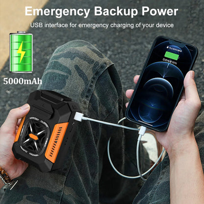 Wearable Waist Clip Fan — 5000mAh Portable Hands Free Belt Fan with 3 Speed Settings, Personal Cooling Fan for Outdoor Work Travel and Summer