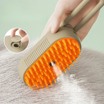 Pet Steam Brush for Cats and Dogs — 3 in 1 Spray Massage Grooming Comb, Hair Removal Deshedding Brush, Pet Cleaning Accessories