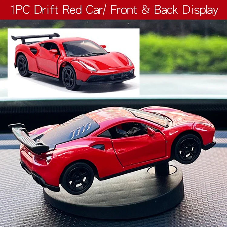 Drift Car Dashboard Toy Ornament — Swinging Mini Race Car Decoration for Car Interior, Funny Car Accessories Gift for Men and Car Lovers