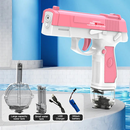 Electric Water Gun for Kids and Adults — Full Auto High Pressure Squirt Gun, Large Capacity Summer Beach Pool Toy, Outdoor Water Battle Game