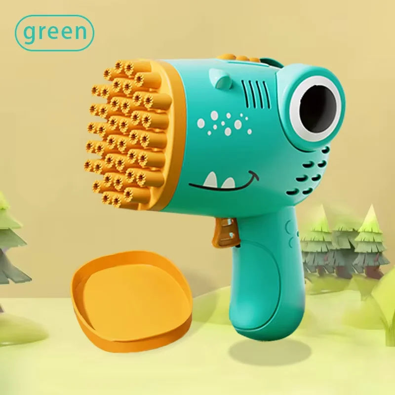 Dinosaur Bubble Gun for Kids — 40 Hole Electric Bubble Machine Toy, Automatic Soap Bubble Blaster for Outdoor Birthday Party Summer Fun