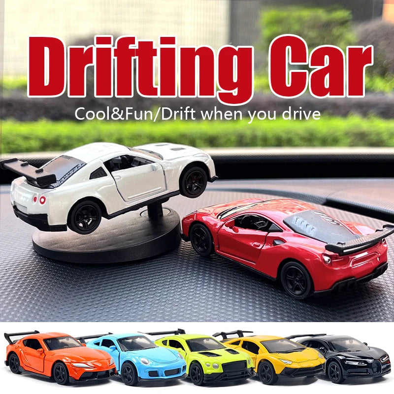 Drift Car Dashboard Toy Ornament — Swinging Mini Race Car Decoration for Car Interior, Funny Car Accessories Gift for Men and Car Lovers