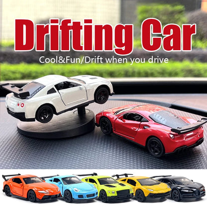 Drift Car Dashboard Toy Ornament — Swinging Mini Race Car Decoration for Car Interior, Funny Car Accessories Gift for Men and Car Lovers