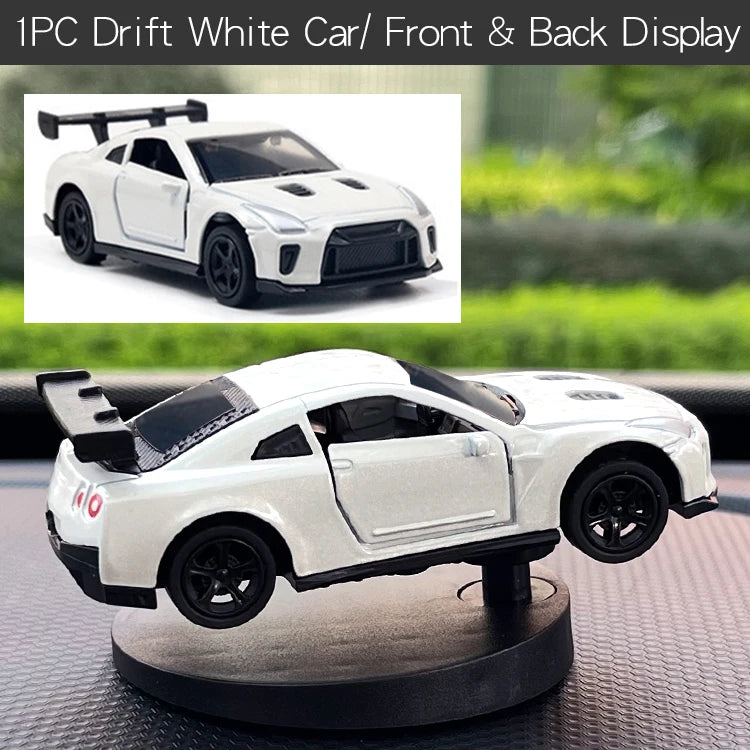 Drift Car Dashboard Toy Ornament — Swinging Mini Race Car Decoration for Car Interior, Funny Car Accessories Gift for Men and Car Lovers
