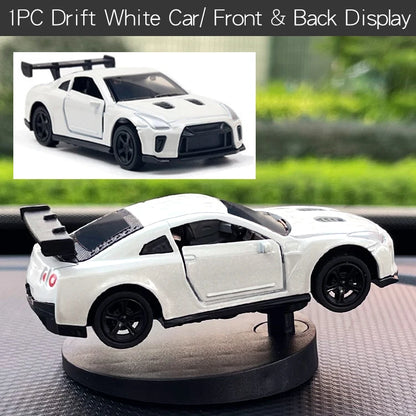 Drift Car Dashboard Toy Ornament — Swinging Mini Race Car Decoration for Car Interior, Funny Car Accessories Gift for Men and Car Lovers