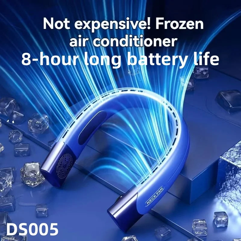 Bladeless Neck Fan — 8000mAh USB Rechargeable Portable Hanging Neck Fan with LED Display, Quiet Personal Air Cooler for Home Office and Outdoor