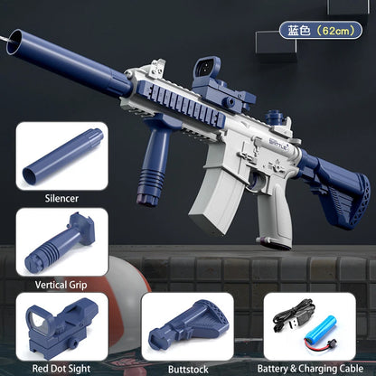 Electric Water Gun for Kids and Adults — Full Auto High Pressure Squirt Gun, Large Capacity Summer Beach Pool Toy, Outdoor Water Battle Game