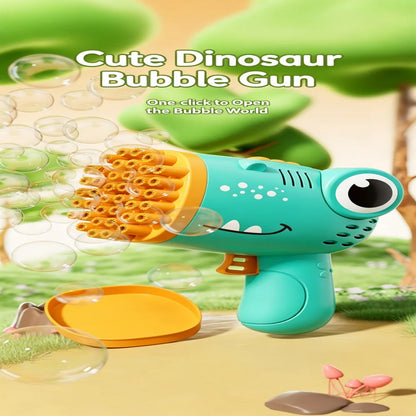 Dinosaur Bubble Gun for Kids — 40 Hole Electric Bubble Machine Toy, Automatic Soap Bubble Blaster for Outdoor Birthday Party Summer Fun