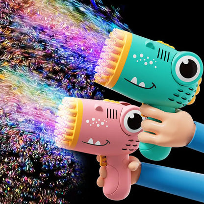 Dinosaur Bubble Gun for Kids — 40 Hole Electric Bubble Machine Toy, Automatic Soap Bubble Blaster for Outdoor Birthday Party Summer Fun