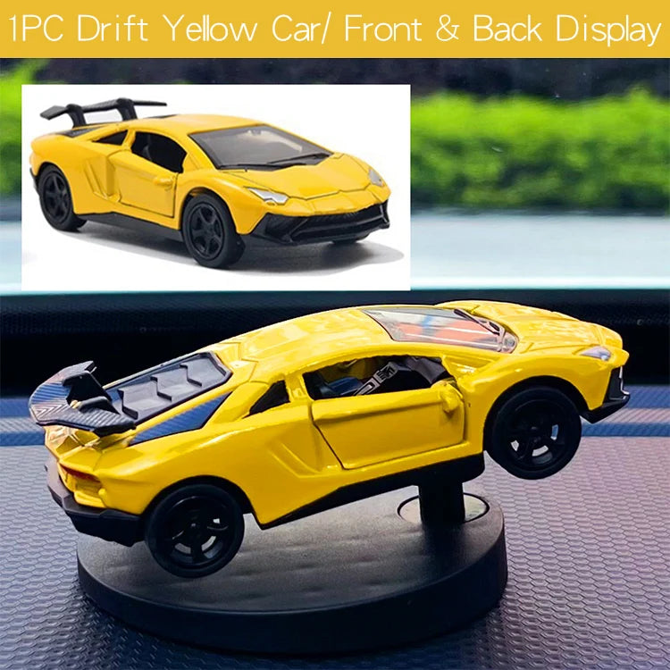 Drift Car Dashboard Toy Ornament — Swinging Mini Race Car Decoration for Car Interior, Funny Car Accessories Gift for Men and Car Lovers