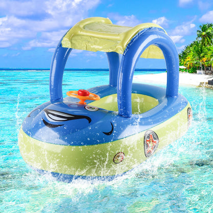 Car Shape Kids Pool Float — Toddler Inflatable Swimming Ring Beach Toy, Baby Swim Floatie for Ages 3-6, Summer Pool Accessory