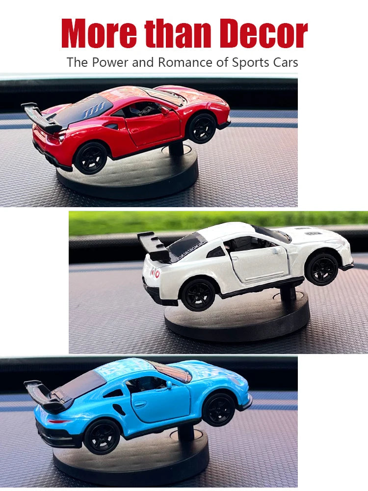 Drift Car Dashboard Toy Ornament — Swinging Mini Race Car Decoration for Car Interior, Funny Car Accessories Gift for Men and Car Lovers