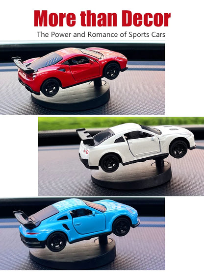 Drift Car Dashboard Toy Ornament — Swinging Mini Race Car Decoration for Car Interior, Funny Car Accessories Gift for Men and Car Lovers
