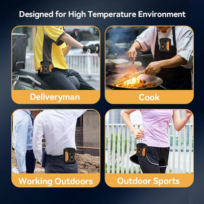 Wearable Waist Clip Fan — 5000mAh Portable Hands Free Belt Fan with 3 Speed Settings, Personal Cooling Fan for Outdoor Work Travel and Summer