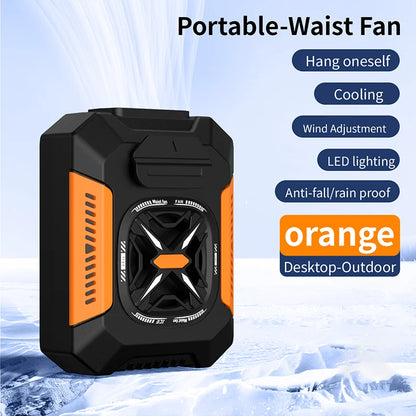 Wearable Waist Clip Fan — 5000mAh Portable Hands Free Belt Fan with 3 Speed Settings, Personal Cooling Fan for Outdoor Work Travel and Summer