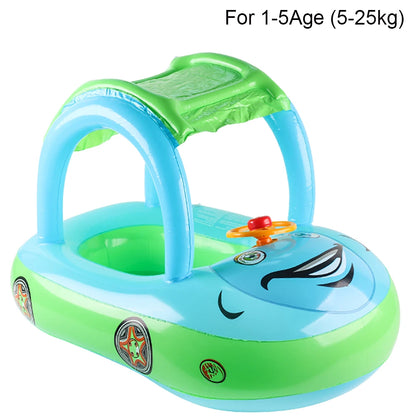 Car Shape Kids Pool Float — Toddler Inflatable Swimming Ring Beach Toy, Baby Swim Floatie for Ages 3-6, Summer Pool Accessory