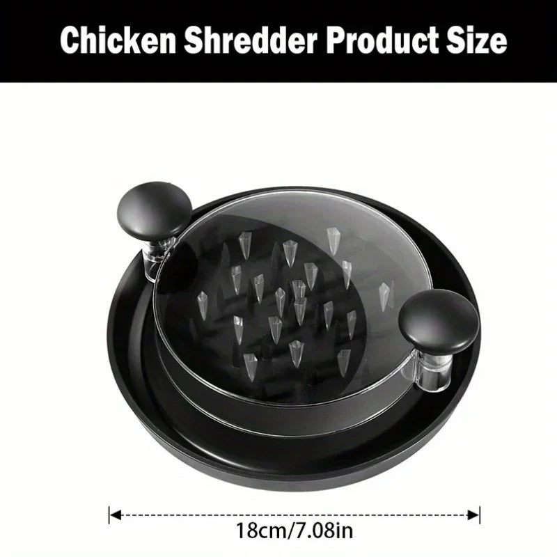 Chicken Shredder Tool with Transparent Cover — Large Anti-Slip Rotating Meat Shredder for Pulled Pork, Beef, Cabbage and Vegetables, Meal Prep Kitchen Tool