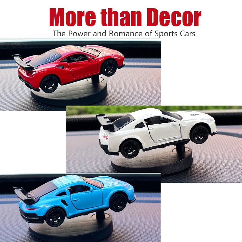 Drift Car Dashboard Toy Ornament — Swinging Mini Race Car Decoration for Car Interior, Funny Car Accessories Gift for Men and Car Lovers