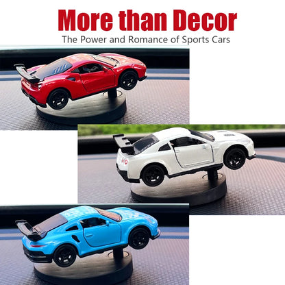 Drift Car Dashboard Toy Ornament — Swinging Mini Race Car Decoration for Car Interior, Funny Car Accessories Gift for Men and Car Lovers