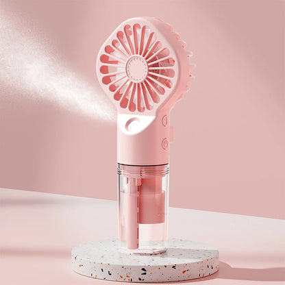 Handheld Mist Fan with Water Spray — Portable USB Rechargeable Mini Fan and Humidifier, Personal Cooling Fan for Outdoor Travel and Summer Events