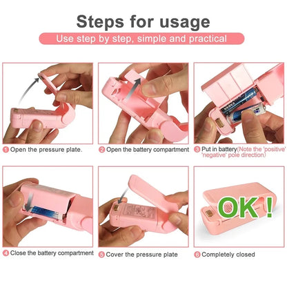 Mini Heat Bag Sealer Machine — Portable Handheld Food Bag Resealer for Chips, Snacks, Frozen Food, Plastic Bag Heat Seal Tool