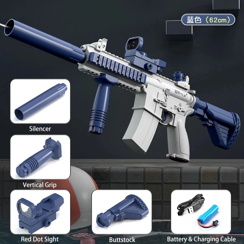Electric Water Gun for Kids and Adults — Full Auto High Pressure Squirt Gun, Large Capacity Summer Beach Pool Toy, Outdoor Water Battle Game
