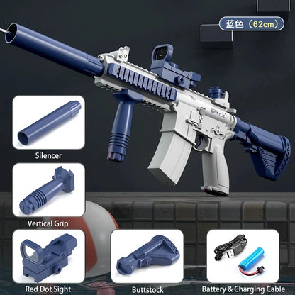 Electric Water Gun for Kids and Adults — Full Auto High Pressure Squirt Gun, Large Capacity Summer Beach Pool Toy, Outdoor Water Battle Game