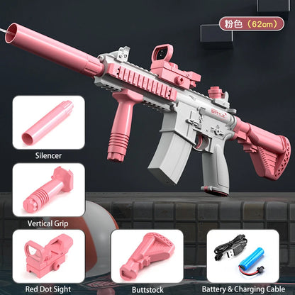Electric Water Gun for Kids and Adults — Full Auto High Pressure Squirt Gun, Large Capacity Summer Beach Pool Toy, Outdoor Water Battle Game