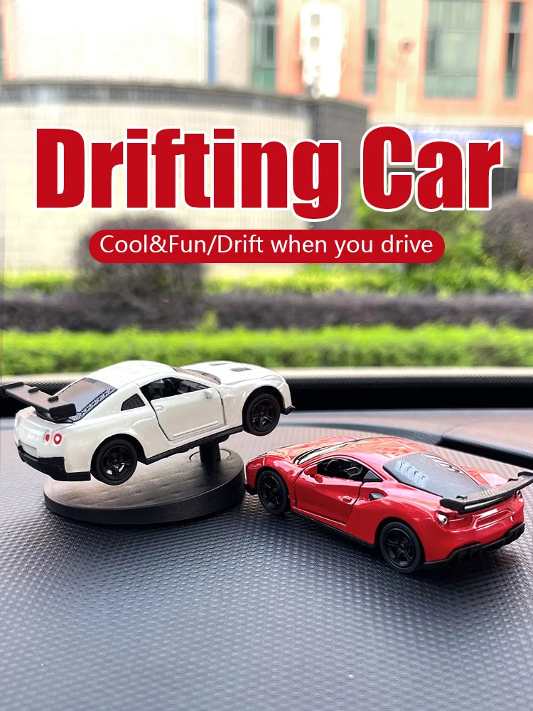 Drift Car Dashboard Toy Ornament — Swinging Mini Race Car Decoration for Car Interior, Funny Car Accessories Gift for Men and Car Lovers