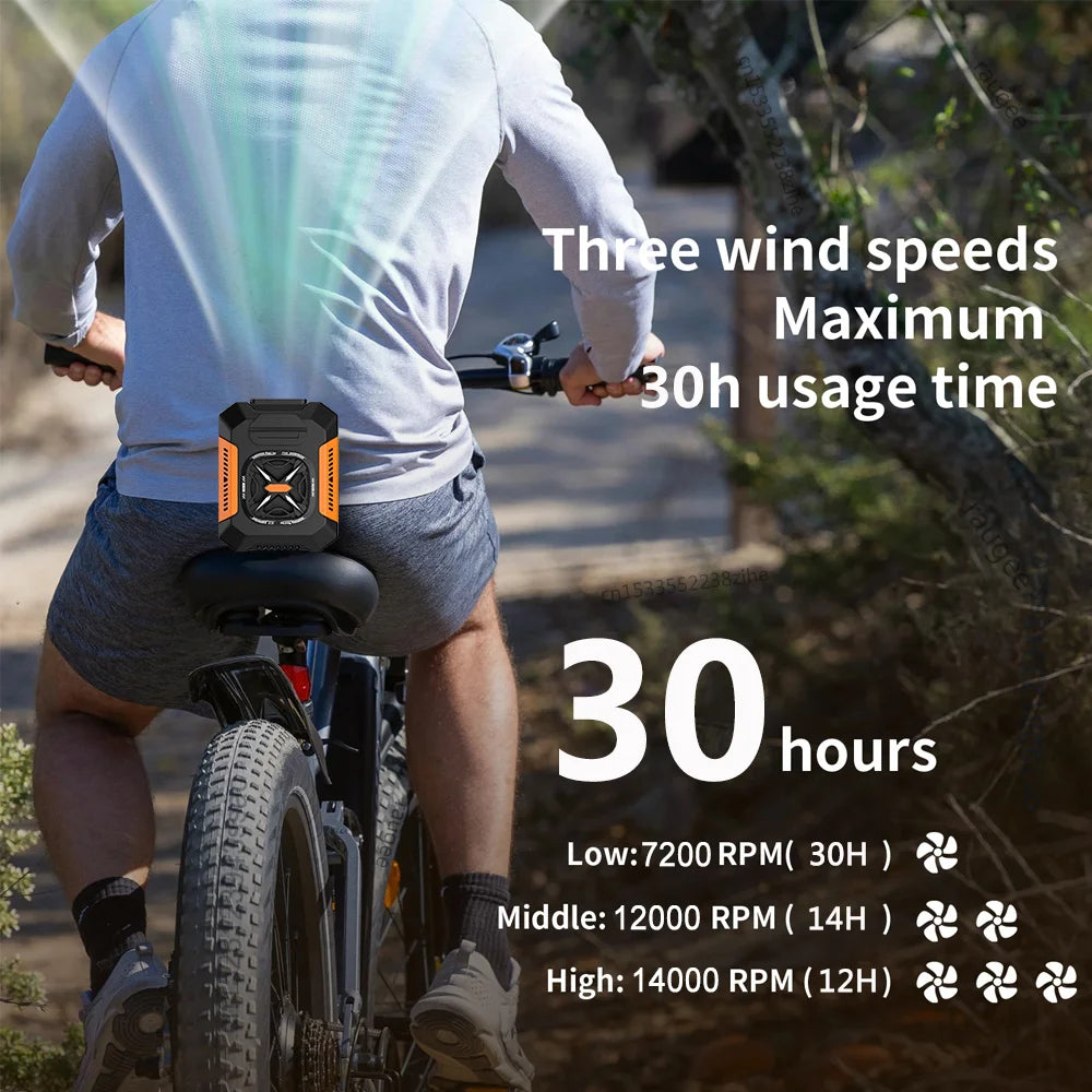 Wearable Waist Clip Fan — 5000mAh Portable Hands Free Belt Fan with 3 Speed Settings, Personal Cooling Fan for Outdoor Work Travel and Summer