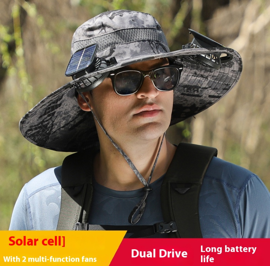 Solar Powered Fan Hat for Men and Women — Sun Protection Baseball Cap with Built-In Cooling Fan, Outdoor Hiking Fishing Gardening Hat