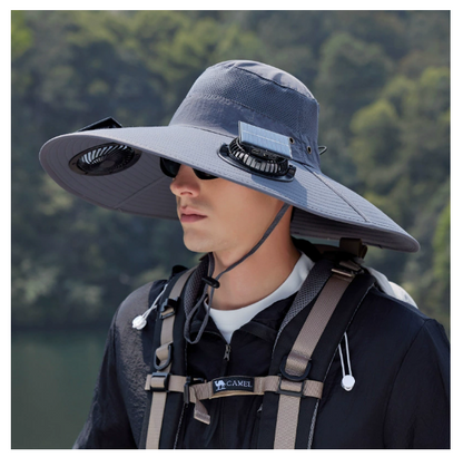 Solar Powered Fan Hat for Men and Women — Sun Protection Baseball Cap with Built-In Cooling Fan, Outdoor Hiking Fishing Gardening Hat